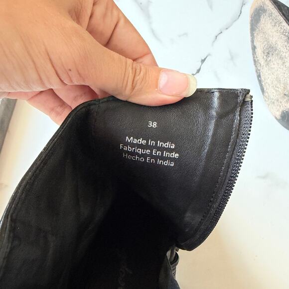 Free People Black Barclay Leather Western Ankle Booties Size 38 - Picture 9 of 10